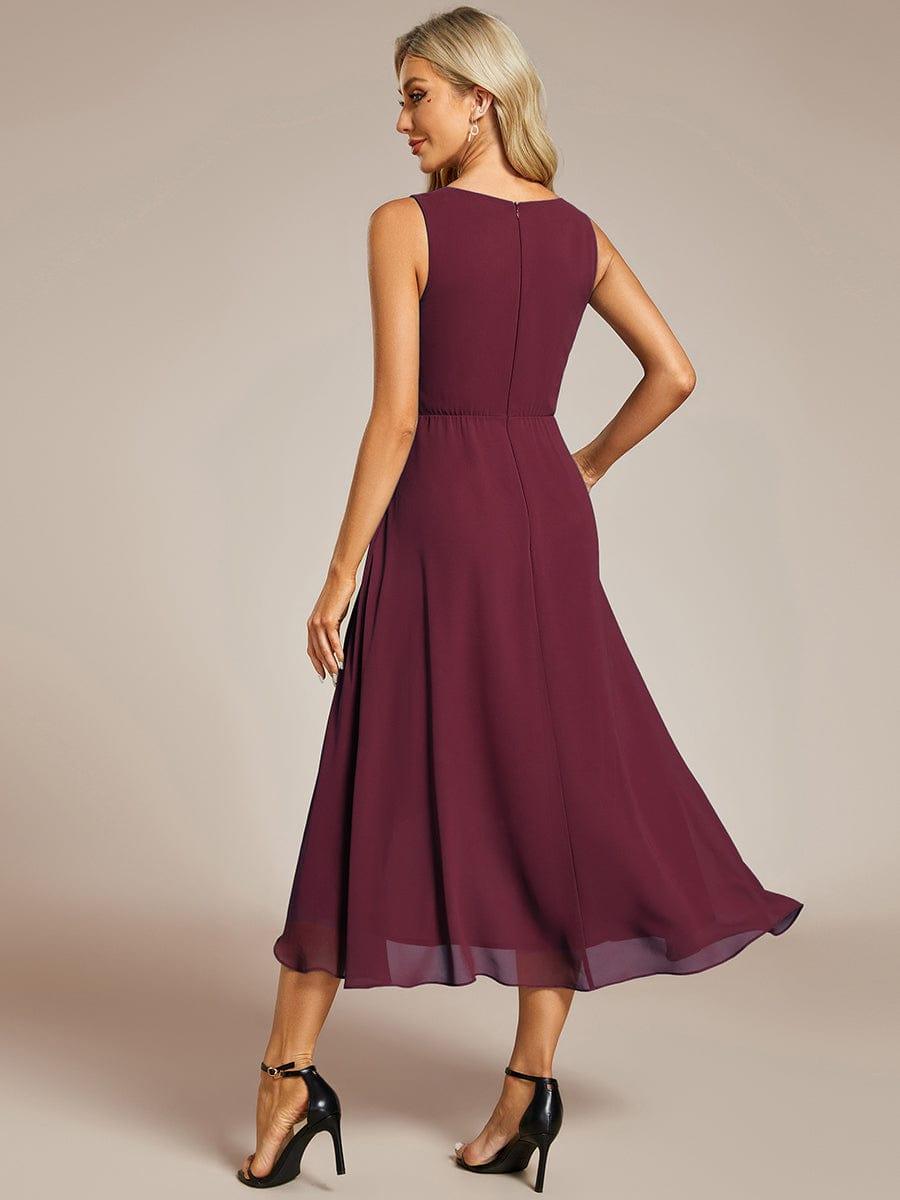 EG41926BD-R2 Sleeveless V-Neck High Low Wedding Guest Dress with Floral Applique - Image 34