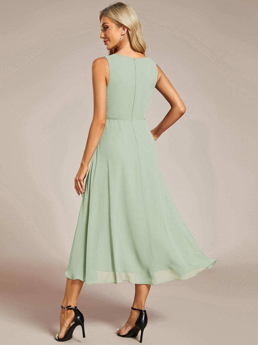 EG41926MG-R2 Sleeveless V-Neck High Low Wedding Guest Dress with Floral Applique - Image 42