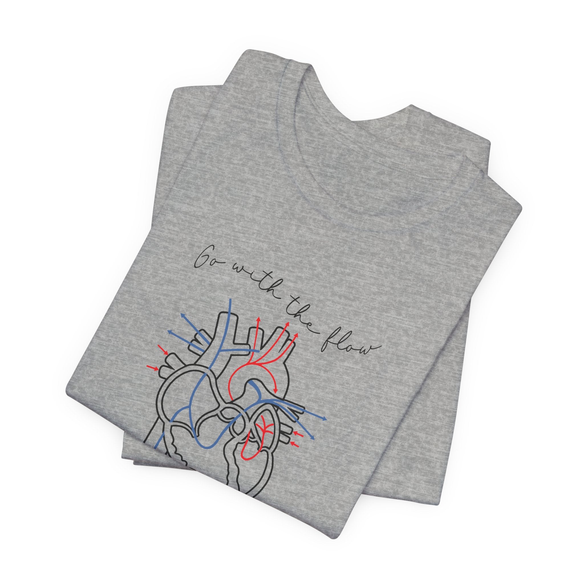 Folded_2_f5b9f6d0-5efc-44fa-acab-a382b5275d10 Go with the Flow Heart T-Shirt - Image 6