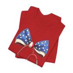 July 4th Stethoscope Bow T-Shirt - Image 5