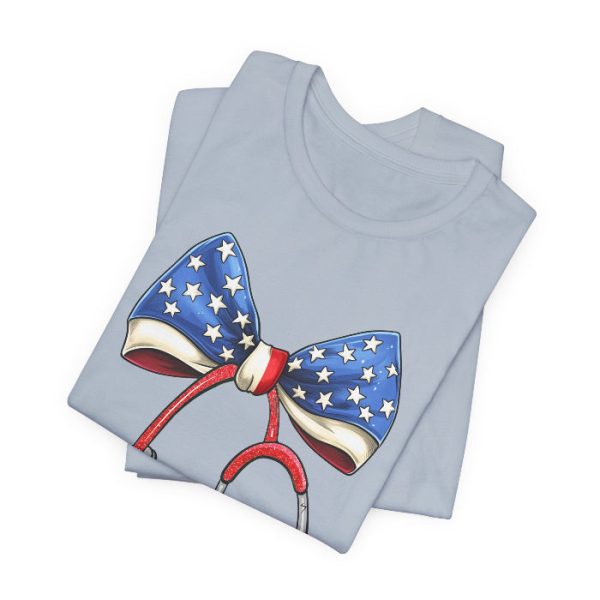 July 4th Stethoscope Bow T-Shirt - Image 6
