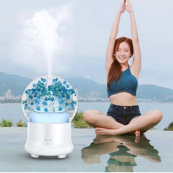 ML-824 100ML Gypsophila Flowers Aromatherapy Diffuser Air Humidifier with Colorful LED Light for Office / Home(Blue) - Image 1