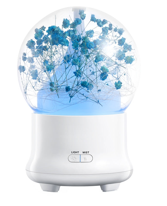 HC2025A_1 ML-824 100ML Gypsophila Flowers Aromatherapy Diffuser Air Humidifier with Colorful LED Light for Office / Home(Blue) - Image 2