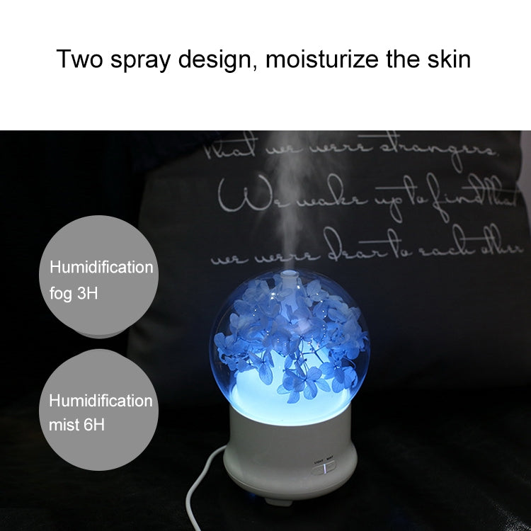 HC2025A_5 ML-824 100ML Gypsophila Flowers Aromatherapy Diffuser Air Humidifier with Colorful LED Light for Office / Home(Blue) - Image 6
