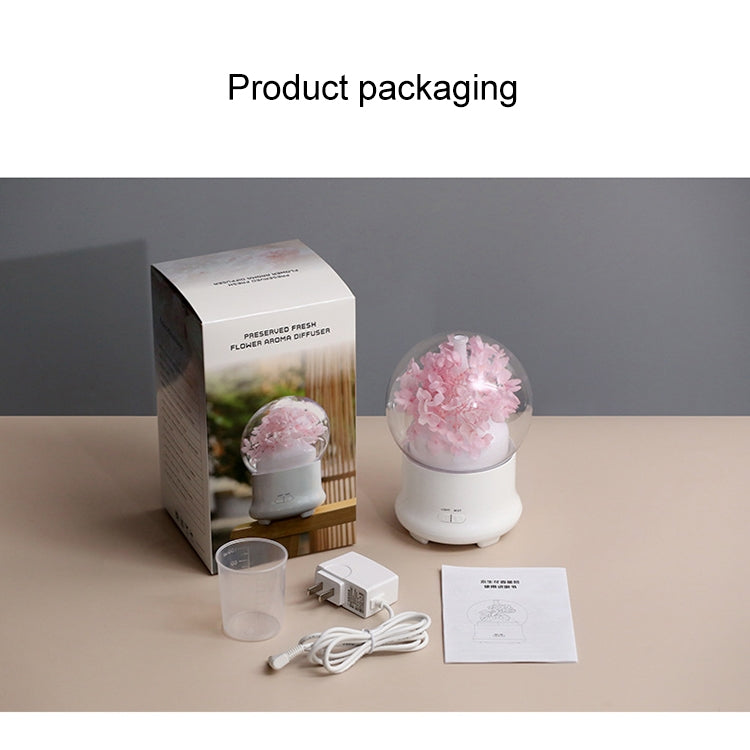 HC2025A_9 ML-824 100ML Gypsophila Flowers Aromatherapy Diffuser Air Humidifier with Colorful LED Light for Office / Home(Blue) - Image 10