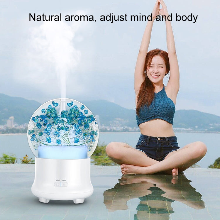 HC2025C_4 ML-824 100ML Gypsophila Flowers Aromatherapy Diffuser Air Humidifier with Colorful LED Light for Office / Home(Green) - Image 5