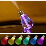 400ML Colorful Light Portable Bulb Shape Aromatherapy Air Purifier Humidifier for Home / Office / Car(Gold)
