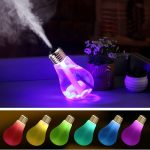 400ML Colorful Light Portable Bulb Shape Aromatherapy Air Purifier Humidifier for Home / Office / Car(Silver)