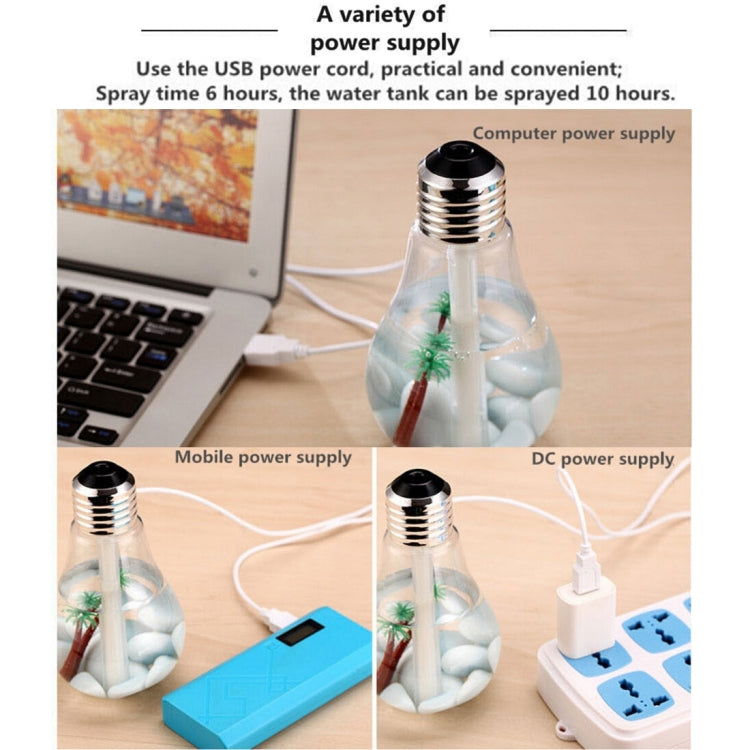 HC2115S_10 400ML Colorful Light Portable Bulb Shape Aromatherapy Air Purifier Humidifier for Home / Office / Car(Silver) - Image 11