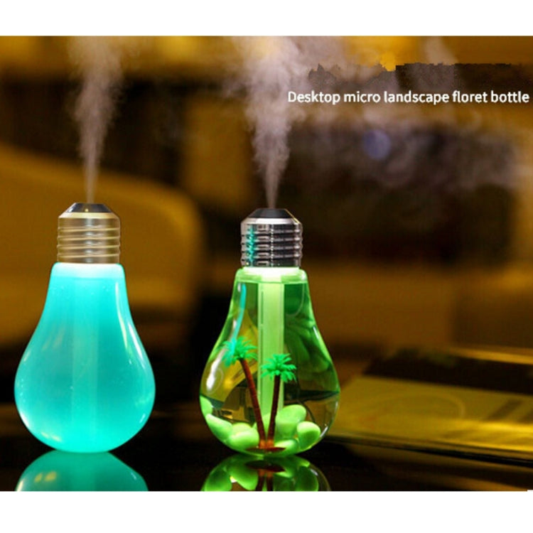 HC2115S_14 400ML Colorful Light Portable Bulb Shape Aromatherapy Air Purifier Humidifier for Home / Office / Car(Silver) - Image 15
