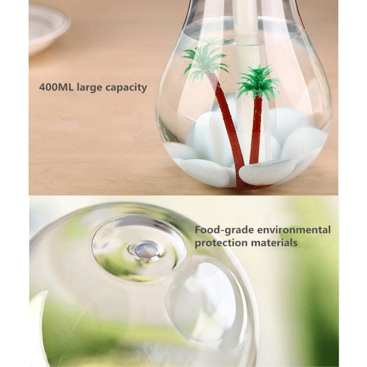 HC2115S_4 400ML Colorful Light Portable Bulb Shape Aromatherapy Air Purifier Humidifier for Home / Office / Car(Silver) - Image 5