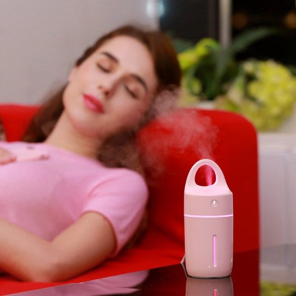 1.5W - 2W 175ml Mini Portable USB Negative Ions Humidifier Beauty and Water Supplement Instrument with Colorful LED Light(Pink) - Image 1