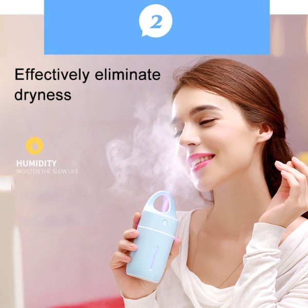 1.5W - 2W 175ml Mini Portable USB Negative Ions Humidifier Beauty and Water Supplement Instrument with Colorful LED Light(Blue) - Image 6