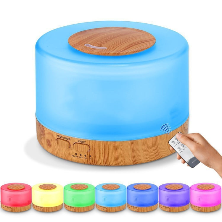 HC37502_1 T700 Remote Control Wood Pattern Air Humidifier Automatic Alcohol Sprayer Essential Oil Diffuser Ultrasonic Mist Maker Ultrasonic Aroma Diffuser Atomizer Color LED, Capacity: 700ml, DC 24V, US Plug - Image 2