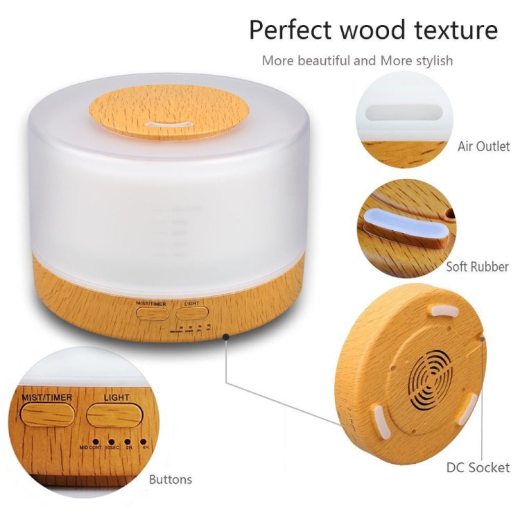 HC37502_2 T700 Remote Control Wood Pattern Air Humidifier Automatic Alcohol Sprayer Essential Oil Diffuser Ultrasonic Mist Maker Ultrasonic Aroma Diffuser Atomizer Color LED, Capacity: 700ml, DC 24V, US Plug - Image 3