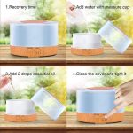 T700 Remote Control Wood Pattern Air Humidifier Automatic Alcohol Sprayer Essential Oil Diffuser Ultrasonic Mist Maker Ultrasonic Aroma Diffuser Atomizer Color LED, Capacity: 700ml, DC 24V, US Plug - Image 4