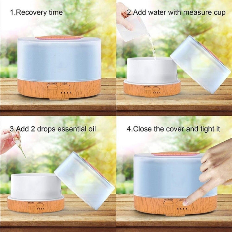 HC37502_3 T700 Remote Control Wood Pattern Air Humidifier Automatic Alcohol Sprayer Essential Oil Diffuser Ultrasonic Mist Maker Ultrasonic Aroma Diffuser Atomizer Color LED, Capacity: 700ml, DC 24V, US Plug - Image 4