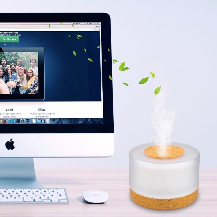 HC37502_4 T700 Remote Control Wood Pattern Air Humidifier Automatic Alcohol Sprayer Essential Oil Diffuser Ultrasonic Mist Maker Ultrasonic Aroma Diffuser Atomizer Color LED, Capacity: 700ml, DC 24V, US Plug - Image 5