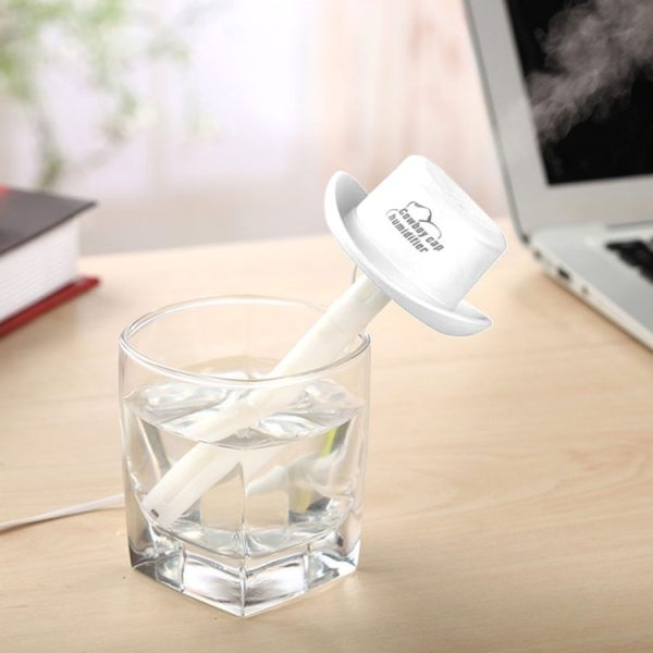 DC 5V USB Cowboy Cap Mini Humidifier Aromatherapy Air Purifier Humidifier for Office / Home Room / Car / Travel(White) - Image 5