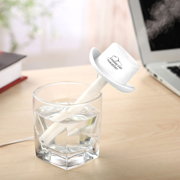 HC5967W_4 DC 5V USB Cowboy Cap Mini Humidifier Aromatherapy Air Purifier Humidifier for Office / Home Room / Car / Travel(White) - Image 5