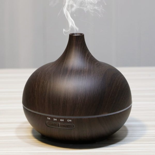 W350 14W 300ML Wood Grain Aromatherapy Air Purifier Humidifier with LED Light for Office / Home Room(Coffee) - Image 1