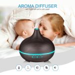 W350 14W 300ML Wood Grain Aromatherapy Air Purifier Humidifier with LED Light for Office / Home Room(Coffee) - Image 5
