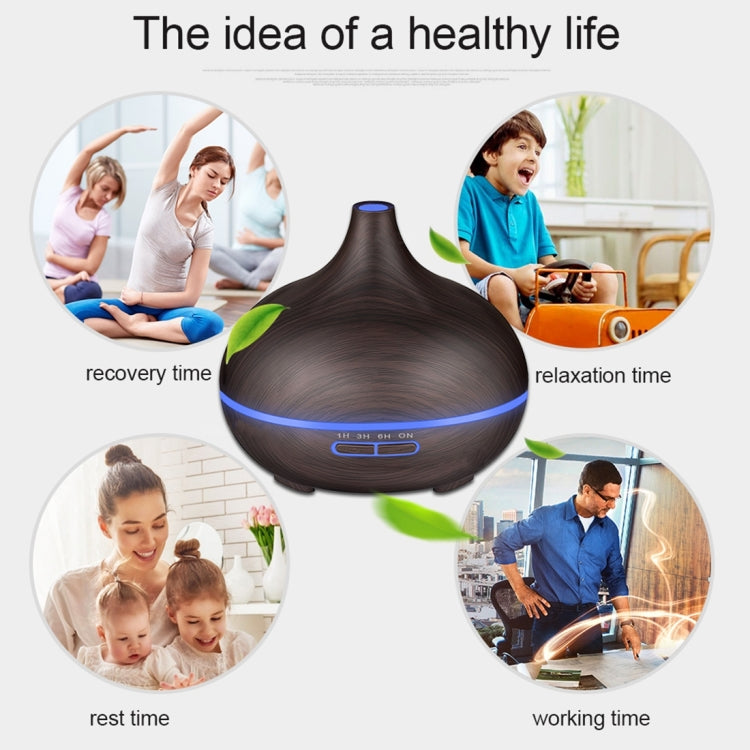HC6735Z_6 W350 14W 300ML Wood Grain Aromatherapy Air Purifier Humidifier with LED Light for Office / Home Room(Brown) - Image 7