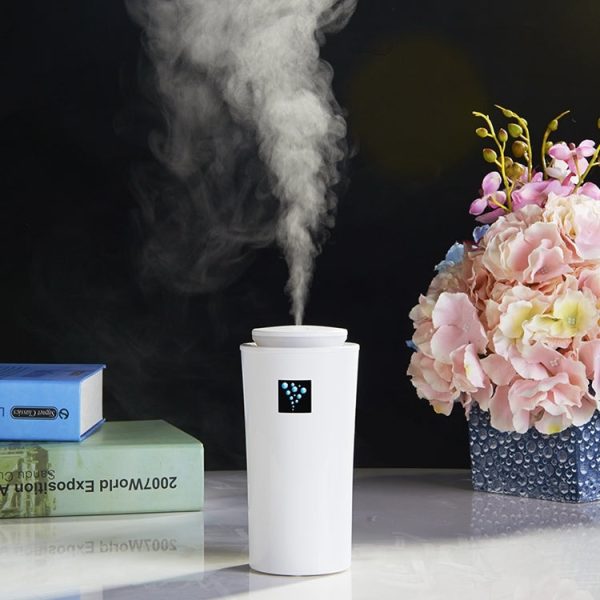 Small-3 2W Humidifier Moisture Meter Moisturizing Instrument with LED Night Light, Water Tank Capacity: 260ml(White) - Image 1
