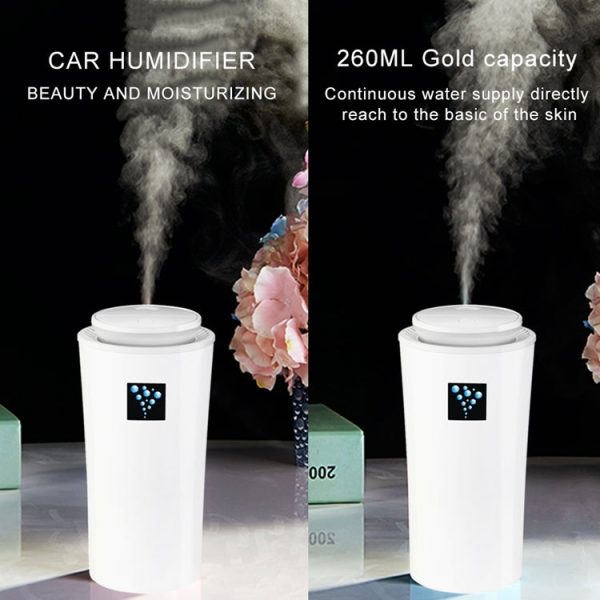 Small-3 2W Humidifier Moisture Meter Moisturizing Instrument with LED Night Light, Water Tank Capacity: 260ml(White) - Image 7