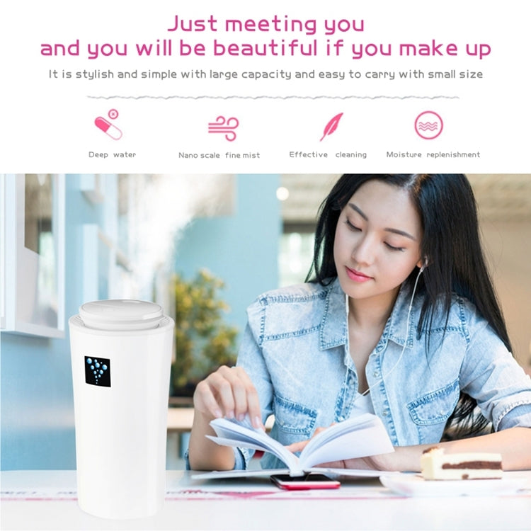 HC7560W_7 Small-3 2W Humidifier Moisture Meter Moisturizing Instrument with LED Night Light, Water Tank Capacity: 260ml(White) - Image 8