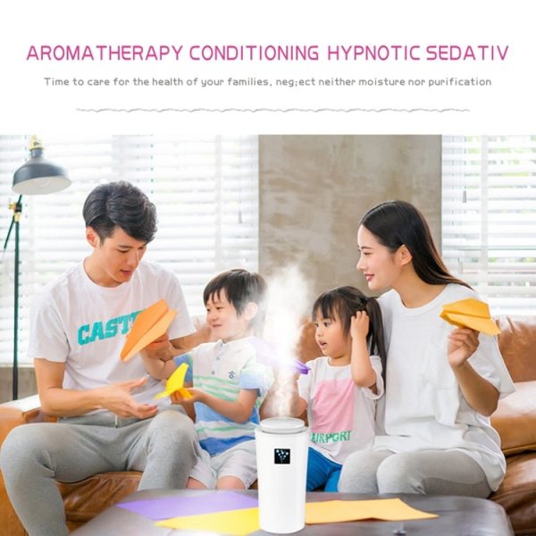 Small-3 2W Humidifier Moisture Meter Moisturizing Instrument with LED Night Light, Water Tank Capacity: 260ml(White) - Image 9
