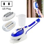 Multifunction Household Handheld Steamer Travel Portable Hand - Held Steam Hanging Hot Machine Ceramic Bottom with Flannelette Brush & Hair Brush & Measuring Cup,US Plug(Blue)