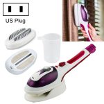 Multifunction Household Handheld Steamer Travel Portable Hand - Held Steam Hanging Hot Machine Ceramic Bottom with Flannelette Brush & Hair Brush & Measuring Cup,US Plug(Purple)