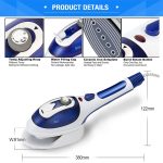 Multifunction Household Handheld Steamer Travel Portable Hand - Held Steam Hanging Hot Machine Ceramic Bottom with Flannelette Brush & Hair Brush & Measuring Cup,EU Plug(Blue) - Image 3
