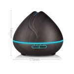 Peach Shape Wood Grain Remote Control Ultrasonic Humidifier Aromatherapy Machine Automatic Alcohol Sprayer with LED Lights, Capacity: 400mL, AU Plug (Dark Wood Color) - Image 3