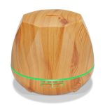 Diamond Wood Grain Remote Control Ultrasonic Humidifier Aromatherapy Machine Automatic Alcohol Sprayer with LED Lights, Capacity: 400mL, EU Plug (Light Wood Color) - Image 2