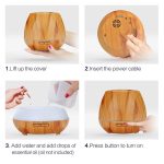 Diamond Wood Grain Remote Control Ultrasonic Humidifier Aromatherapy Machine Automatic Alcohol Sprayer with LED Lights, Capacity: 400mL, EU Plug (Light Wood Color) - Image 6