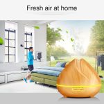 Peach Shape Wood Grain Remote Control Ultrasonic Humidifier Aromatherapy Machine Automatic Alcohol Sprayer with LED Lights, Capacity: 400mL, EU Plug (Light Wood Color) - Image 7