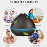 Peach Shape Wood Grain Remote Control Ultrasonic Humidifier Aromatherapy Machine Automatic Alcohol Sprayer with LED Lights, Capacity: 400mL, EU Plug (Light Wood Color) - Image 8