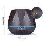 Diamond Wood Grain Remote Control Ultrasonic Humidifier Aromatherapy Machine Automatic Alcohol Sprayer with LED Lights, Capacity: 400mL, UK Plug (Dark Wood Color) - Image 4