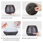 Diamond Wood Grain Remote Control Ultrasonic Humidifier Aromatherapy Machine Automatic Alcohol Sprayer with LED Lights, Capacity: 400mL, UK Plug (Dark Wood Color) - Image 6