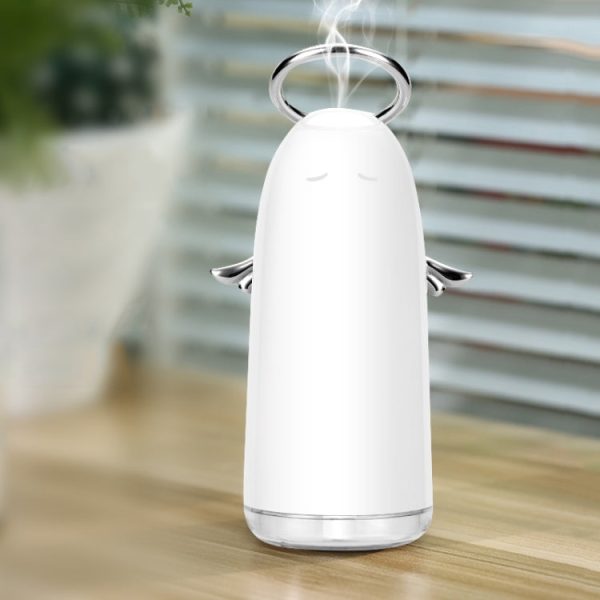 TSHM0 Mini Angel Atomizing Humidifier with Colorful Night Lights, Water Tank Capacity: 230mL (Silver) - Image 1