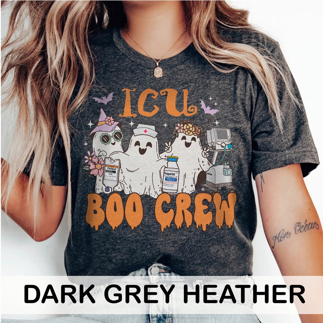 ICUboocrewghostscolors_45ba551f-ebe9-4126-9d32-a47d6b9a7be4 ICU Boo Crew Ghosts T-Shirt - Image 5