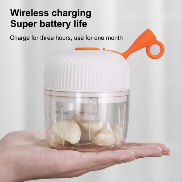 REMAX SL-BM03 Rechew Series Wireless Electric Garlic Stirrer Cordless Portable Food Processor (White) - Image 6
