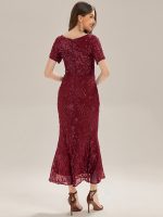 Sequin Mermaid Round Neck Dress - Image 43