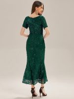 Sequin Mermaid Round Neck Dress - Image 49