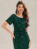 Sequin Mermaid Round Neck Dress - Image 50