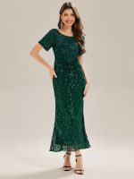 Sequin Mermaid Round Neck Dress - Image 48