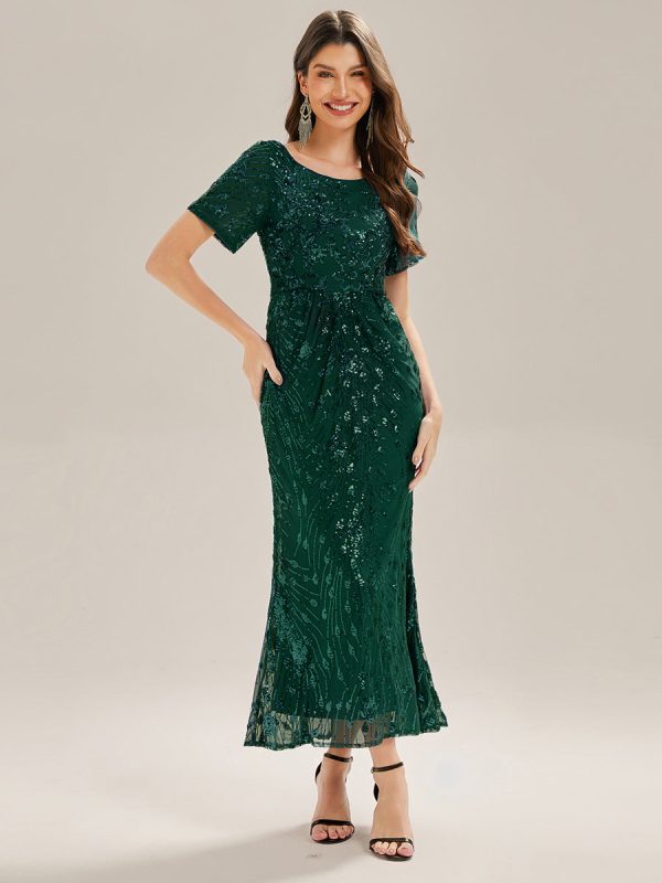 Sequin Mermaid Round Neck Dress - Image 48