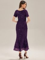 Sequin Mermaid Round Neck Dress - Image 61